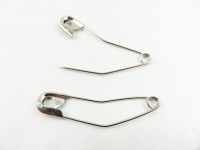 Set of 12 curved safety pins 50 x 10 mm