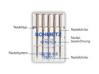 SCHMETZ - 5 Quiltnadel / Stepp-Nadel 90/14 Flachkolben