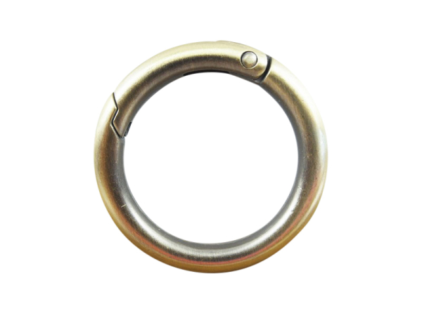 Ring - Karabinerhaken - Modell "Frango" 40 mm altmessing / groß