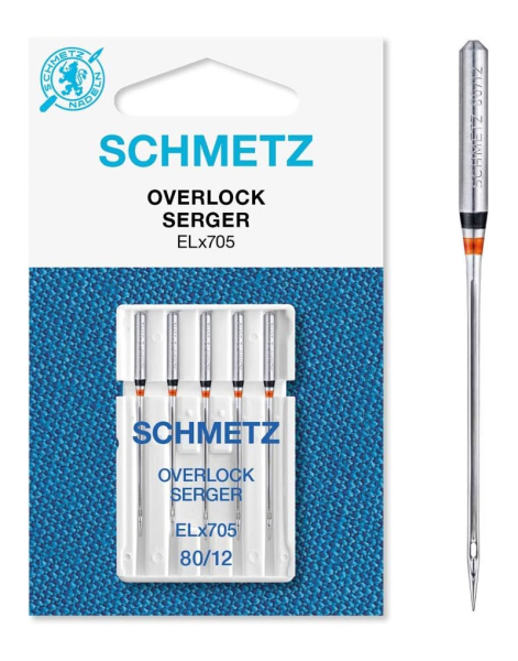 SCHMETZ - Overlock needles ELx705 / strength 80/12 flat piston