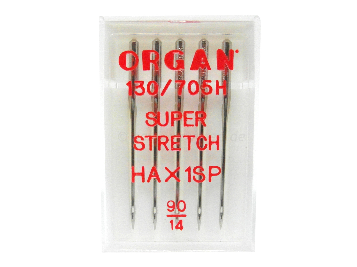 ORGAN 5 Super Stretch HAX1SP Nadeln Stärke 90/14 /Flachkolben