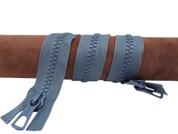 Reißverschluss - Kunsstoffverzahnung - Zweiweg-Zipper - nicht teilbar jeansblau - 68cm