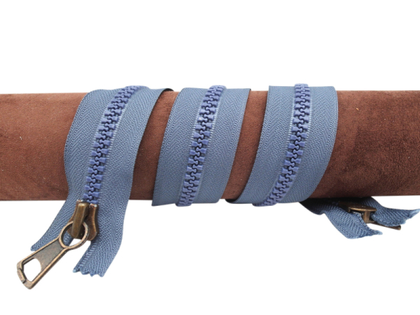 YKK-Reißverschluss - Kunsstoffverzahnung - Zweiweg-Zipper - nicht teilbar jeansblau - 69cm