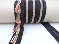 Endless zippers model "Brilliant" No. 7 with black rose gold spiral