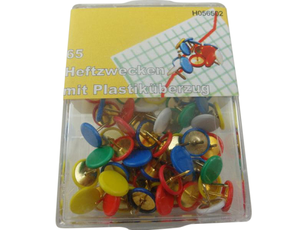 Colorful plastic covered thumbtacks