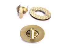 Taschenverschluss Modell "Eye" 54 x 40 mm altmessing (gebürstet)