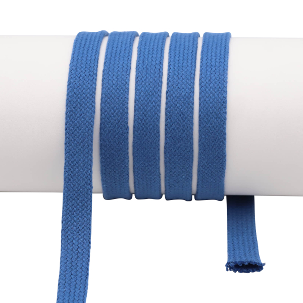 Flat cord / tube cord - 100% cotton - 18 mm denim blue