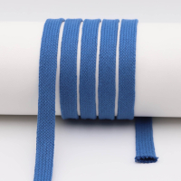 Flat cord / tube cord - 100% cotton - 18 mm denim blue