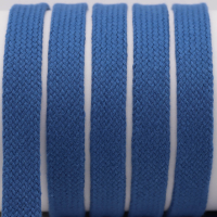 Flat cord / tube cord - 100% cotton - 18 mm denim blue