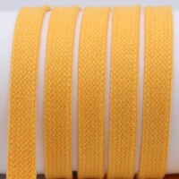 Flachkordel / Schlauchkordel - 100 % Baumwolle - 18 mm rapsgelb