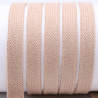 Flat cord / tube cord - 100% cotton - 18 mm beige