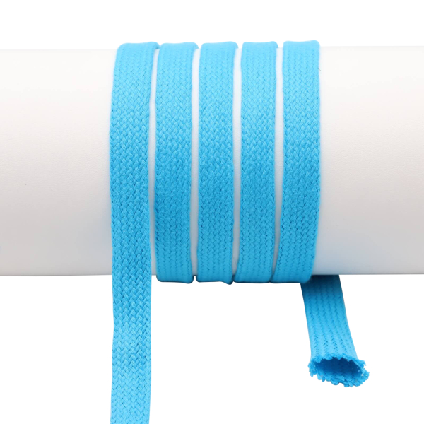 Flat cord / tube cord - 100% cotton - 18 mm turquoise