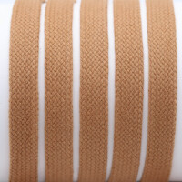 Flat cord / tube cord - 100% cotton - 18 mm caramel