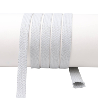 Flat cord / tube cord - 100% cotton - 18 mm light gray