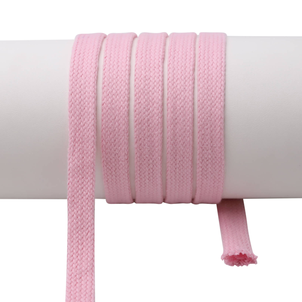 Flachkordel / Schlauchkordel - 100 % Baumwolle - 18 mm rosa
