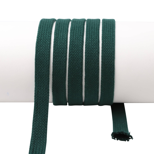 Flat cord / tube cord - 100% cotton - 18 mm fir green