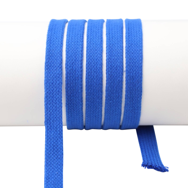 Flat cord / tube cord - 100% cotton - 18 mm royal blue