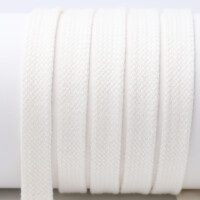 Flachkordel / Schlauchkordel - 100 % Baumwolle - 18 mm cremeweiß