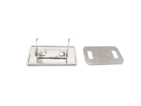 Handmade-Label zum Anstecken - 29 x 14mm silber