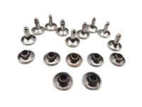 Set of 100 hollow rivets 9 x 8mm platinum