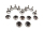 Set of 100 hollow rivets 9 x 8mm platinum