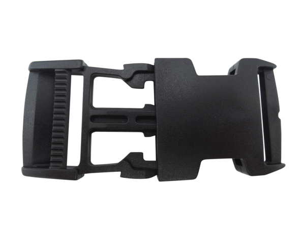 Plastic buckle - 30 mm / straight shape black