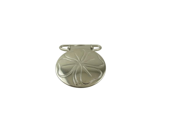 Suspender clip round 25 mm flower