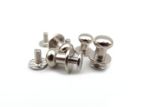Kugelverschluss / Gürtelschrauben / Buchbinderschrauben 8 x 10 mm silber