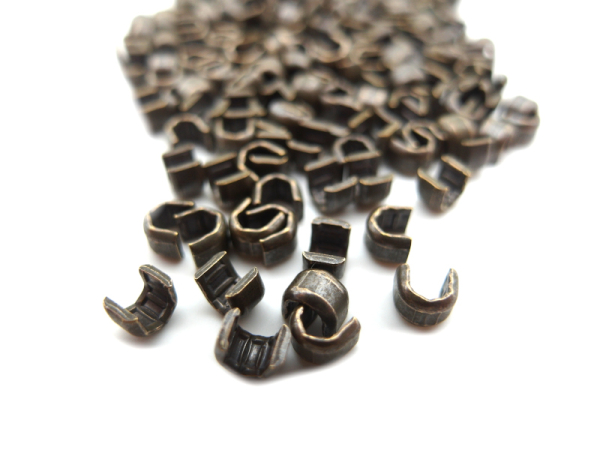 Zipper stopper from YKK for metal teeth and Vislon with 5-6mm spiral - 20 pieces old brass