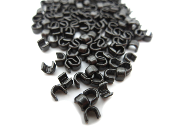 Reißverschluss-Stopper von YKK  für Metallzähnchen und Vislon mit 5-6mm-Spirale - 20 Stück platinium
