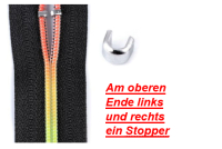 Reißverschluss-Stopper von YKK  für Metallzähnchen und Vislon mit 5-6mm-Spirale - 20 Stück platinium