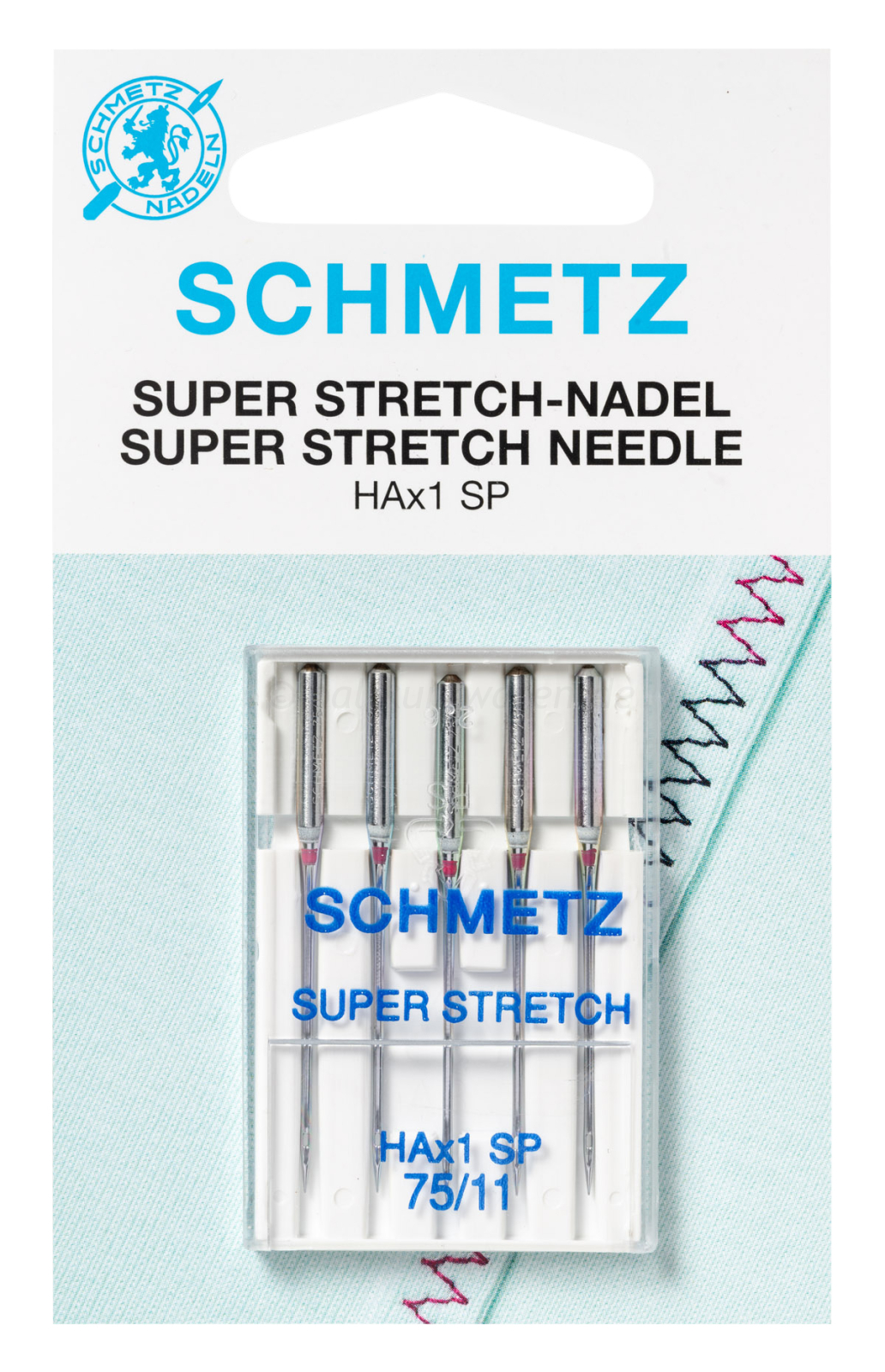 SCHMETZ - 5 Super Stretch-Nadeln Stärke 75/11 HAx1 SP Flachkolben
