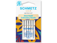 SCHMETZ - 5 Gold Sticknadel Embroidery 75/11 - Flachkolben