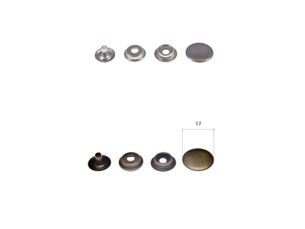 Snap fasteners "Point" - ring spring "Sport + Camping" large pack of 100 17 mm / without tools