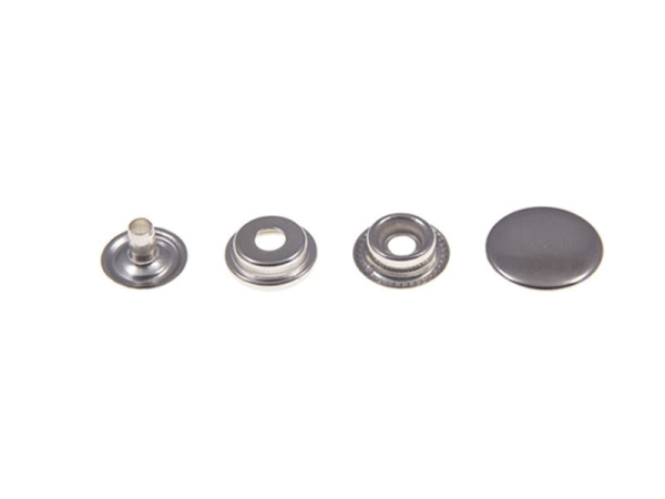 Snap fasteners "Point" - ring spring "Sport + Camping" large pack of 100 17 mm / without tools silver