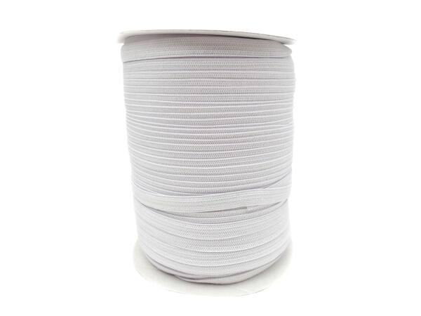 200m rubber cord/rubber band - width 4 mm white