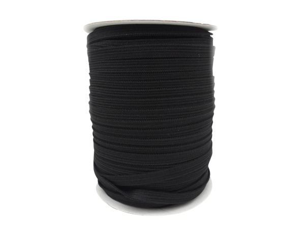 200m rubber cord/rubber band - width 4 mm black