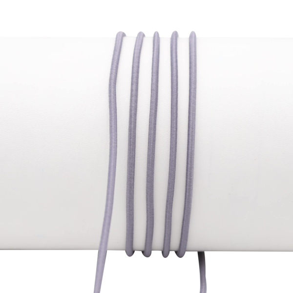 Rubber cord 3 mm silver gray