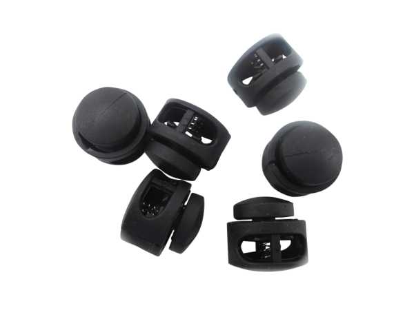 Cord stopper - for round and flat cords up to 4 mm black round matt