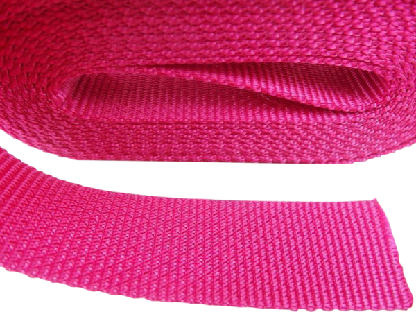 Gurtband/Taschengurtband - 50m ROLLE "Top Qualität" 15mm - Stärke 1,75mm - pink