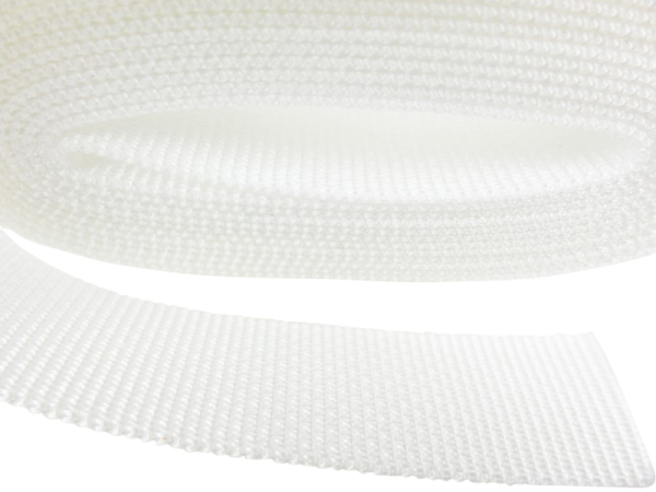50m roll of webbing/bag webbing width 20mm polypropylene/thickness 1.8mm/MADE IN GERMANY white