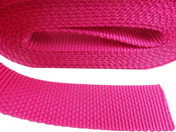 50m-Rolle Gurtband/ Taschengurtband Breite 40mm Polypropylen / Stärke 1,8mm / MADE IN GERMANY pink