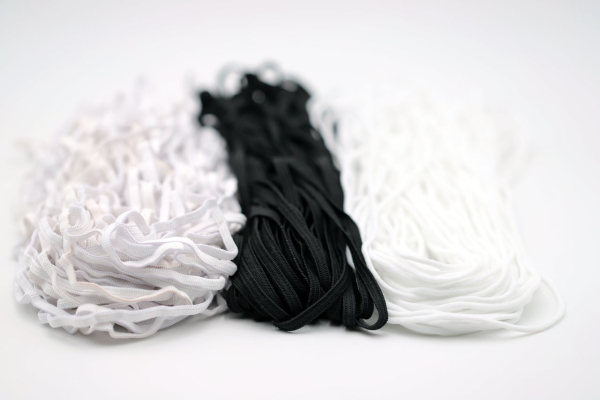 3x25m economy set rubber cord round rubber flat rubber 3mm black & white