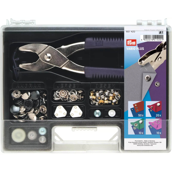 Prym assortment box Vario Plus press studs pliers