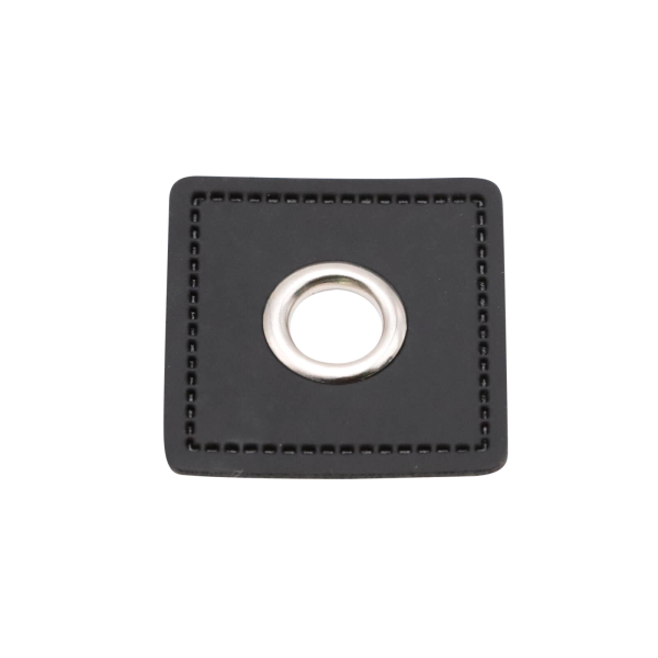 Patches with eyelet for sewing on 30mm x 30mm black