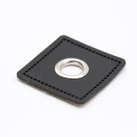Patches with eyelet for sewing on 30mm x 30mm black
