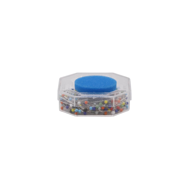 Glass head pin with foam cushion blue 0.65 x 30 mm