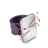 Prym magnetic pincushion with silicone strap, plum blue