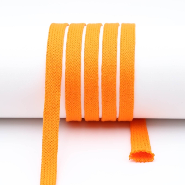 Schlauchkordel / Flachkordel - 100 % Baumwolle - 18 mm orange