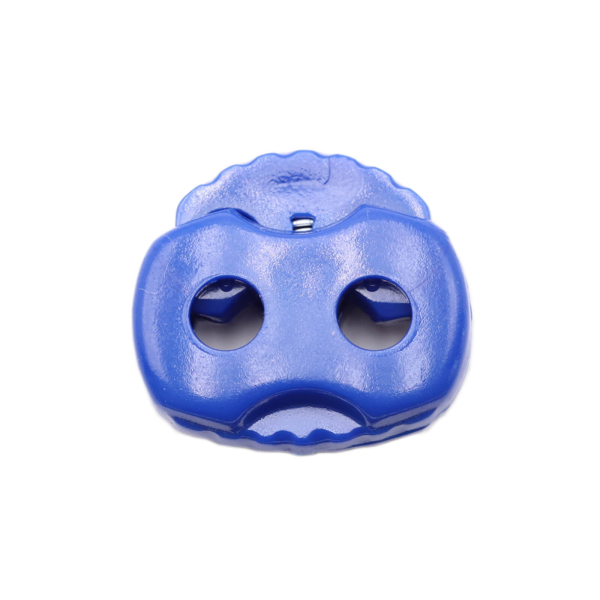 Kordelstopper 2-Loch - emoji - für Kordeln bis 4 mm Ø blau